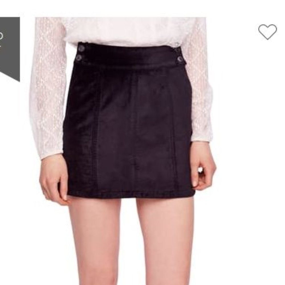 free people mini retro body con velvet skirt NWT